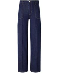 FRAME - High-Waisted Straight-Leg Jeans - Lyst