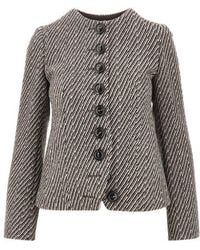 Emporio Armani - Diagonal-Stripe Button-Up Jacket - Lyst