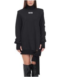 Versace Jeans Couture - Couture Logo-Printed Bow Detailed Mini Dress - Lyst