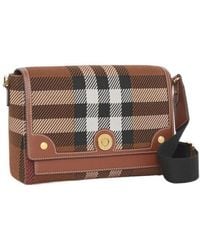 Burberry - Note Knitted Check Pattern Crossbody Bag - Lyst