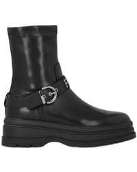 Pinko - Logo-Strap Buckle-Fastening Boots - Lyst