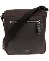 Giorgio Armani - Logo Printed Zipped Shoulder Bag - Lyst
