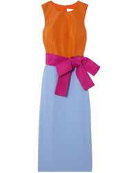 Carolina Herrera - Color-Blocked Dress With Bow Decoration - Lyst