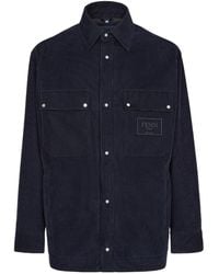 Fendi - Collared Button-Up Corduroy Blouson - Lyst
