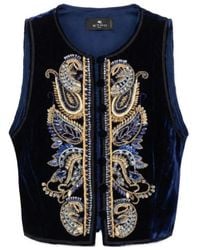 Etro - Embellished Velvet Vest - Lyst