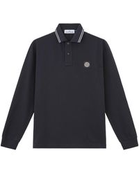 Stone Island - Slim Fit Long Sleeved Polo Shirt - Lyst