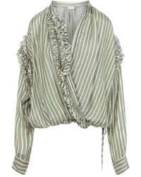 Dries Van Noten - Cenver Bis Ruffled Wrap Blouse - Lyst