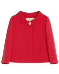 Valentino - Crepe Couture Buttoned Jacket - Lyst