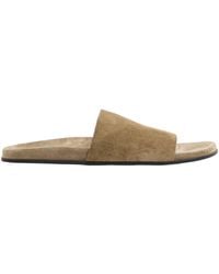 The Row - Hugh Suede Sliders - Lyst