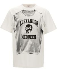 McQueen - Cotton T-Shirt With Front Graphic Print - Lyst