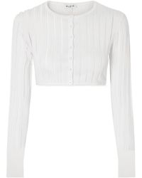 Alaïa - Alaïa Shiny Crinoline Cropped Cardigan - Lyst