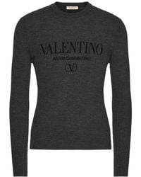 Valentino - Logo Intarsia Crewneck Jumper - Lyst