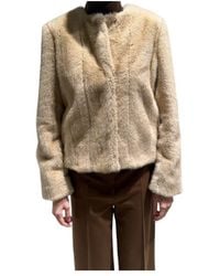 Max Mara - Round Neck Long-Sleeved Cotton Coat - Lyst