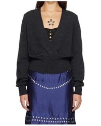 GIMAGUAS - Deep V-Neck Knit Top - Lyst