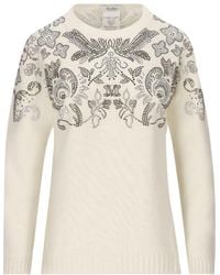 Max Mara - Freshly Cut Wool Cashmere Round Neck Sweater - Lyst