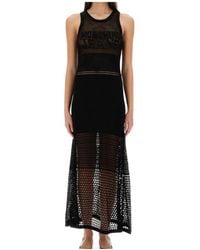 Moschino - Mesh Dress With Logo - Lyst