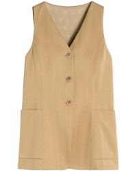 Max Mara - Button-Up Sleeveless Jacket - Lyst