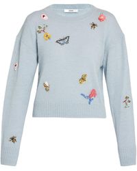 Erdem - Embellished Crew Neck Sweater - Lyst