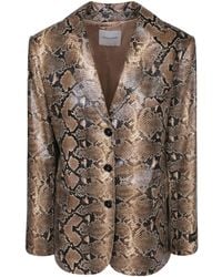 ERMANNO FIRENZE - Snake-Print Single-Breasted Blazer - Lyst