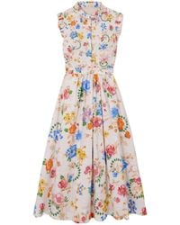 Mary Katrantzou - Cotton-Poplin Midi Dress - Lyst