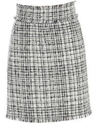 Dolce & Gabbana - Tweed Straight-Fit Skirt - Lyst