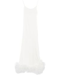 Oséree - Feather-Trim Midi Dress - Lyst