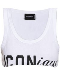 DSquared² - Cropped Top With Raw Finish - Lyst