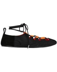 Alaïa - Alaïa Fold Lace-Up Flats - Lyst