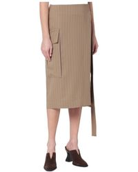 Victoria Beckham - Pinstripe Wrap Skirt - Lyst