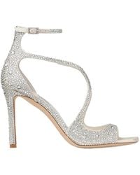 Jimmy Choo - Ivory Satin Pumps With Crystal Embellishment - Lyst