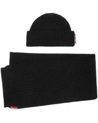 DSquared² - Logo Tag Ribbed-Knit Beanie Scarf Set - Lyst