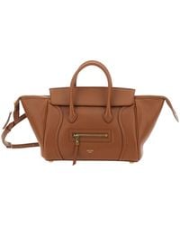 Celine - Handbag With Adjustable And Removable Shoulder Strap And Embossed Logo Lettering On The Front - Lyst