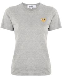 COMME DES GARÇONS PLAY - Logo Embroidered Crew Neck T-Shirt - Lyst