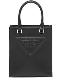 Prada - Leather Logo Todd Handbag - Lyst