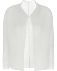 Issey Miyake - Wooly Pleated Knit Cardigan - Lyst