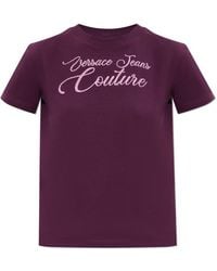 Versace Jeans Couture - Couture Rhinestone Embellished Crewneck T-Shirt - Lyst