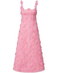 Leo - Odette Floral Lace Midi Dress - Lyst