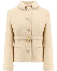Valentino - Logo Plaque Button-Up Jacket - Lyst