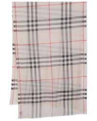 Burberry - Giant Check Frayed-Edge Scarf - Lyst
