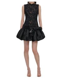 Self-Portrait - Lace Bubble Hem Mini Dress - Lyst