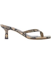 Aeyde - Snake-Effect Leather Sandals - Lyst