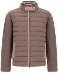Herno - Quilted Knit Panel Coat - Lyst