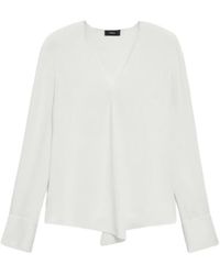 Theory - Relaxed V-Neck Blouse - Lyst
