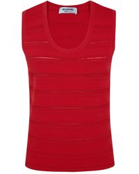 Blugirl Blumarine - Pointelle-Knit Sleeveless Top - Lyst