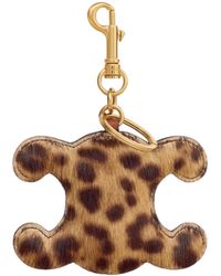 Celine - Triomphe Pom-Pom Keyring - Lyst