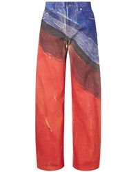 Gabriela Hearst - Amoret Printed High-Rise Barrel-Leg Recycled Jeans - Lyst