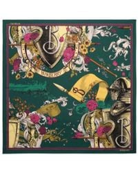 Burberry - Etched Knight Silk Scarf - Lyst
