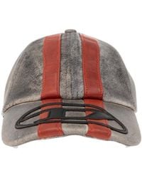DIESEL - C-Olav Logo-Patch Leather Cap - Lyst
