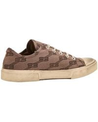 Balenciaga - All-Over Monogram Print Laced Sneakers - Lyst