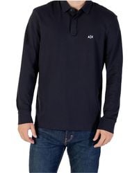 ARMANI EXCHANGE - Long-Sleeved Polo Shirt - Lyst